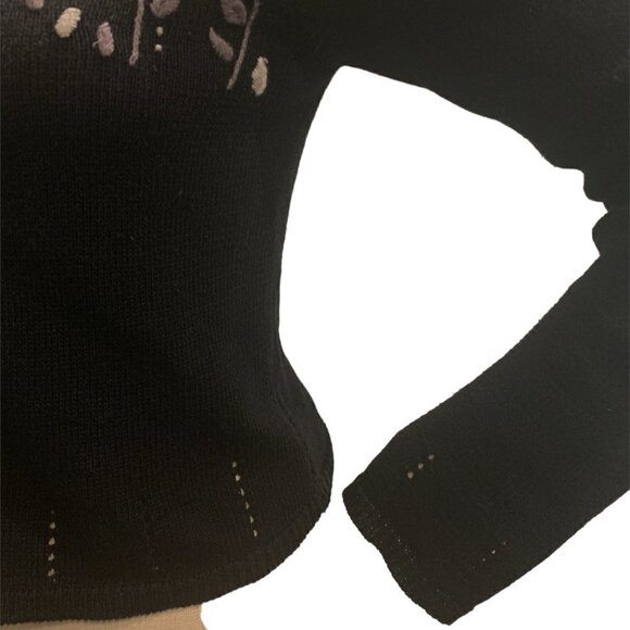 Vintage Black Beaded Embroidered Cardigan Sz S by Wrapper  #87B - Picture 10 of 13